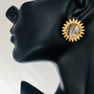 Abalone Button Stud earrings